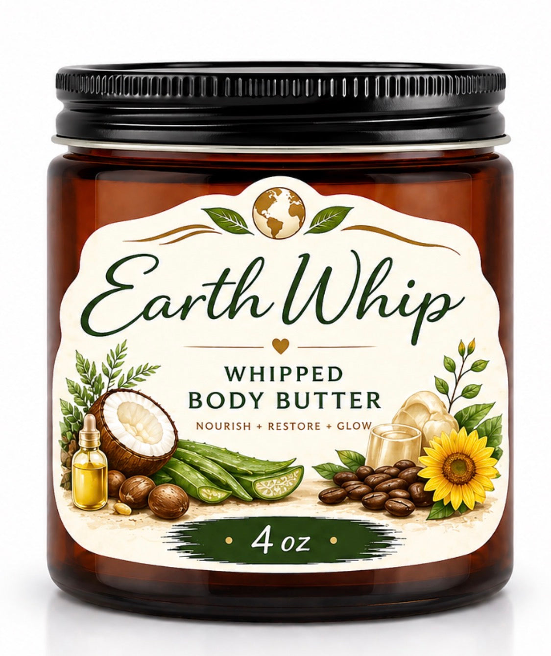 Earth Whip – 4oz Whipped Body Butter